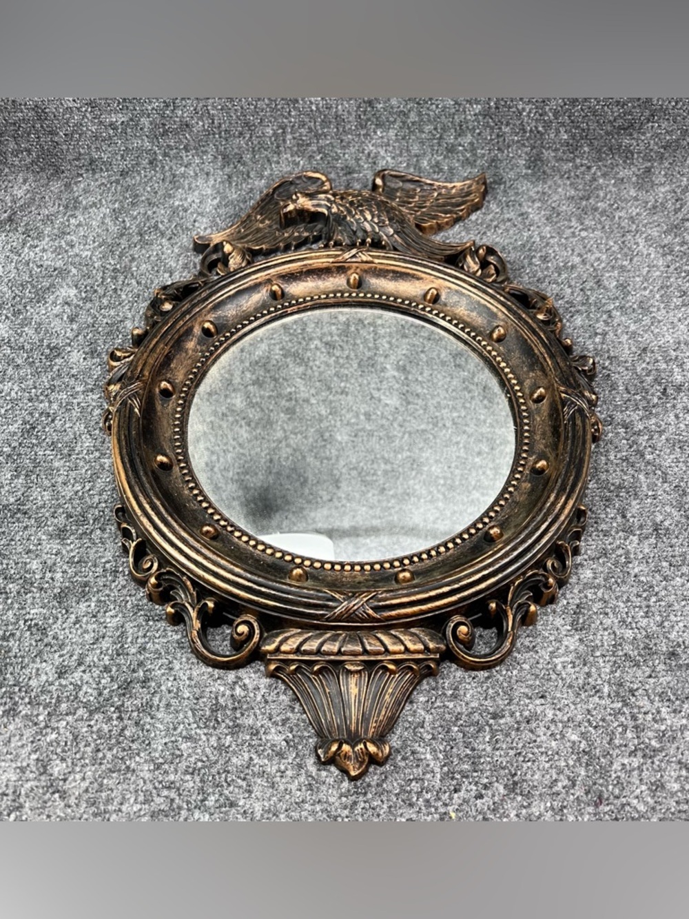 Vintage Dart Eagle Federal Style Flat Mirror Coppercraft #4007 USA 1959 Porthole